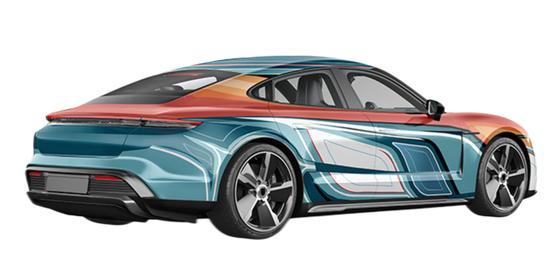 Multicolor Mechnical Color Custom Car Wrap Film 1.52*18m Matte Surface