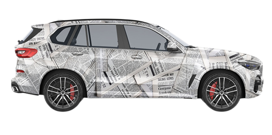 Newspaper Type Car Wrap Film 1.52*18m Bubble Free Vinyl Roll Glossy Surface