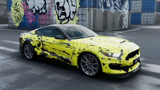 Yellow Sprinkle Plastic Wrap For Cars 1.52*20m 60'' Full Car Wrapping