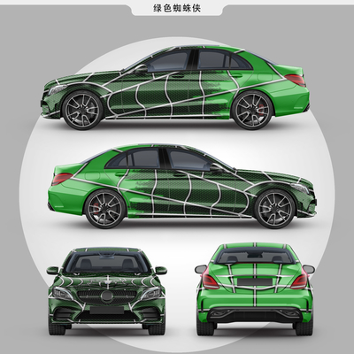 Green Spider Man Automotive Wrap Material , GMT 160g Oem Color Match Vinyl Wrap