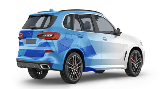 Block in Two-color Gredient Gloss Vinyl Car Wrap Film Color Changing DIY Design