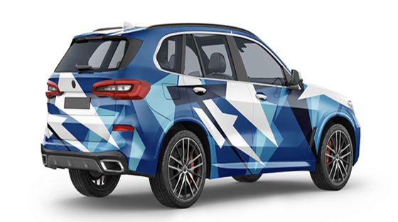 1.52*58m Printable Vinyl Triangles in blue and white Pattern Digital Print Car Wrap Vinyl Roll Substitute to MPI 1105