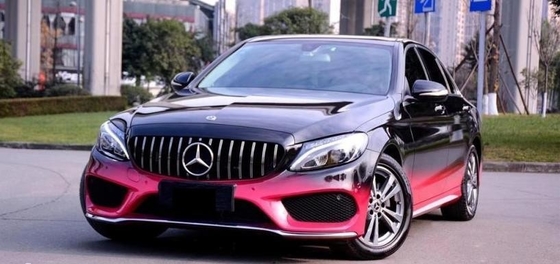 Gradient Black And Pink Auto Film Wrap 30 Micron PE Layer Benz Model