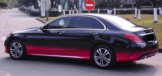 Gradient Black And Pink Auto Film Wrap 30 Micron PE Layer Benz Model