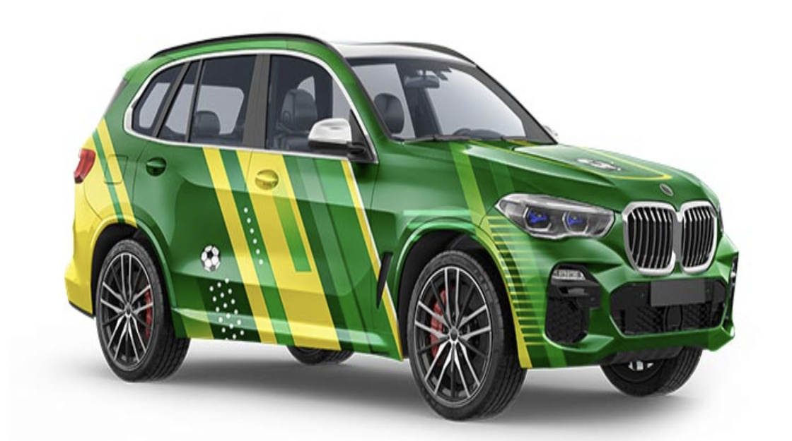 Yellow and green Garland Vehicle Wrap Material , 160g Air Bubble Free Autozone Vinyl Wrap Film