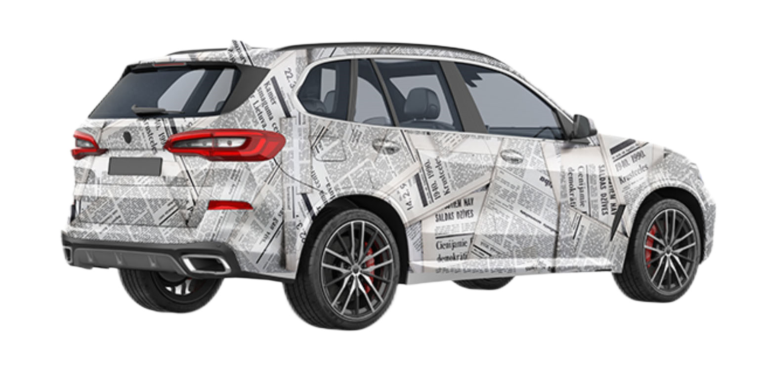 Newspaper Type Car Wrap Film 1.52*18m Bubble Free Vinyl Roll Glossy Surface