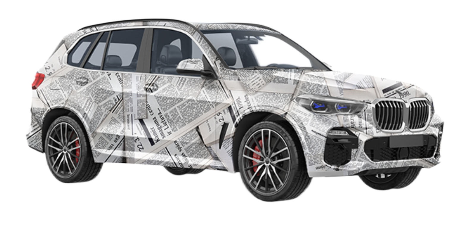 Newspaper Type Car Wrap Film 1.52*18m Bubble Free Vinyl Roll Glossy Surface