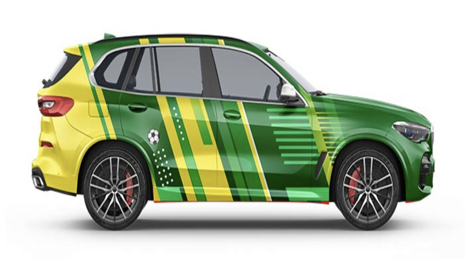 Yellow and green Garland Vehicle Wrap Material , 160g Air Bubble Free Autozone Vinyl Wrap Film