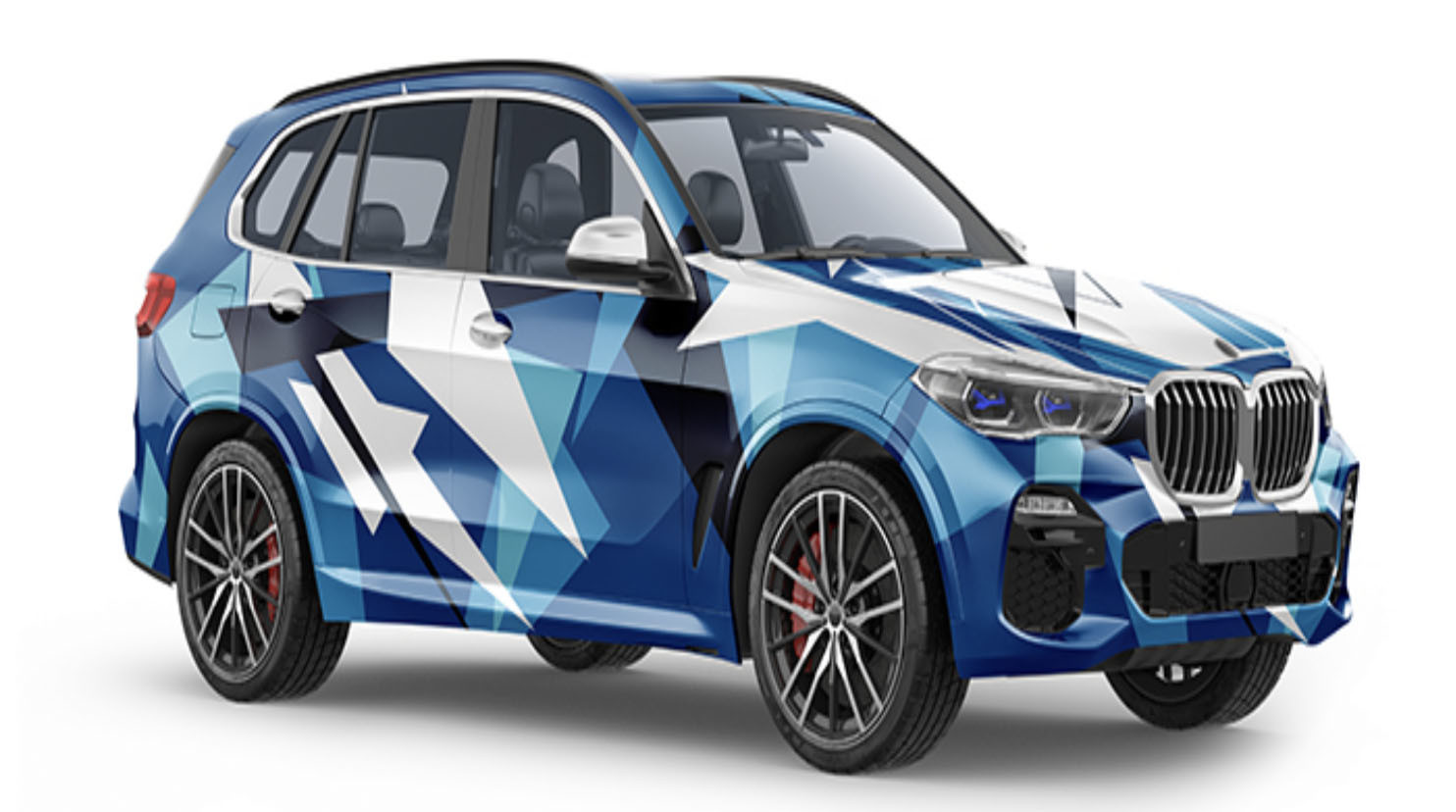 1.52*58m Printable Vinyl Triangles in blue and white Pattern Digital Print Car Wrap Vinyl Roll Substitute to MPI 1105