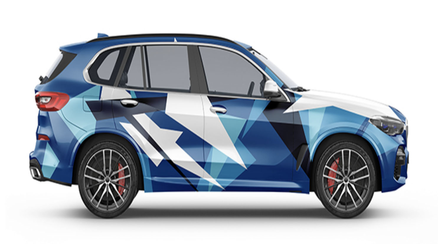 1.52*58m Printable Vinyl Triangles in blue and white Pattern Digital Print Car Wrap Vinyl Roll Substitute to MPI 1105